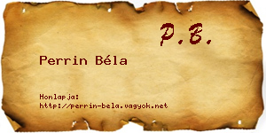 Perrin Béla névjegykártya